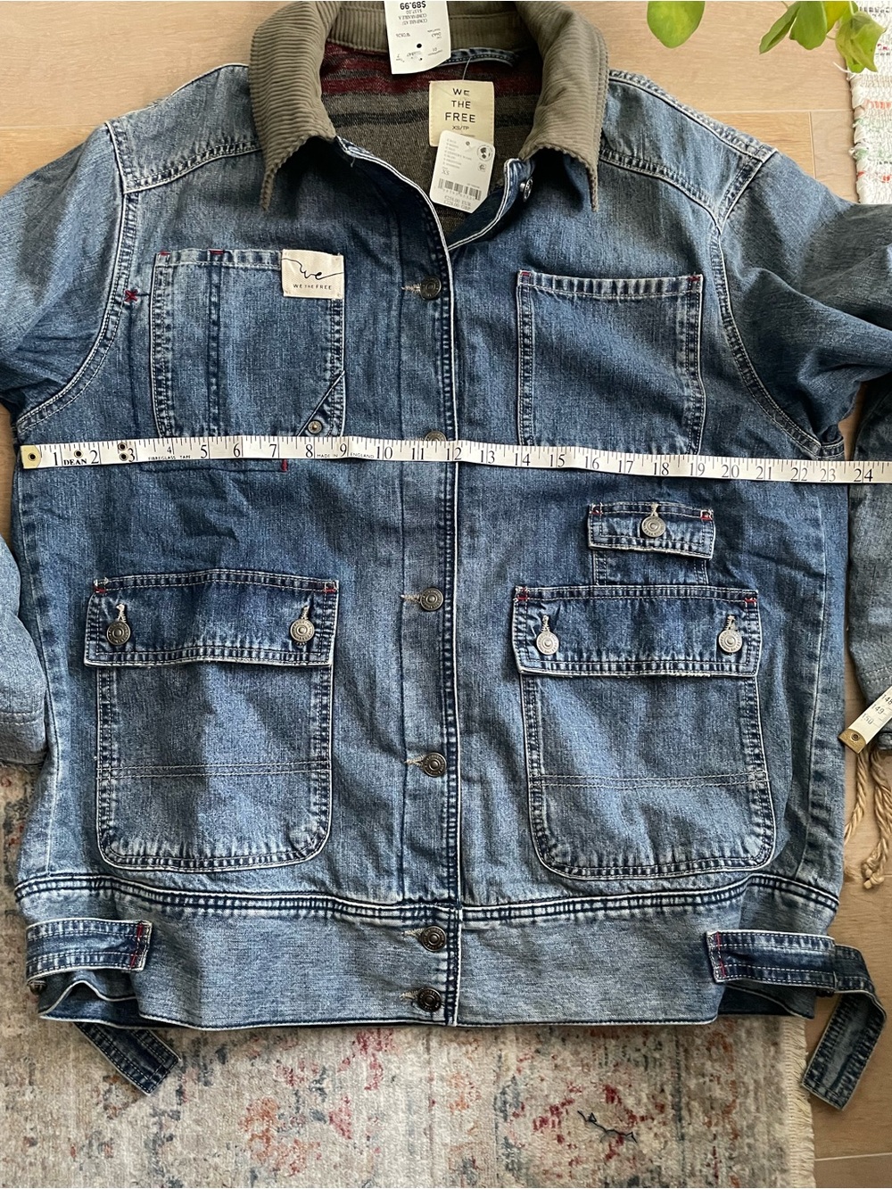 NWT WE THE FREE ($415) Sweet Talk Denim Barn Coat in Century Wash - Picture 12 of 13
